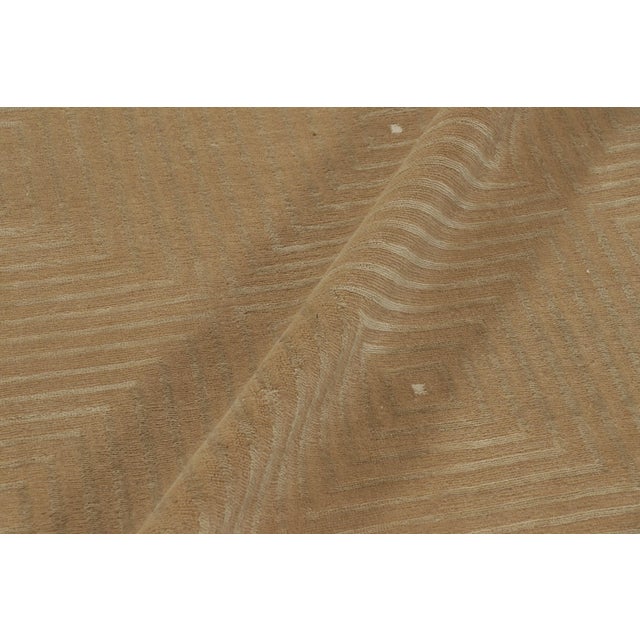Rug & Kilim’s Cubist Style Rug With Beige-Brown Geometric Patterns “Dorian” For Sale - Image 10 of 10