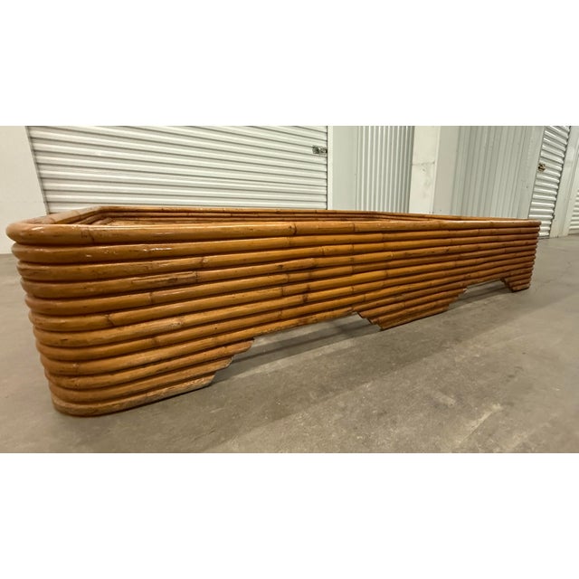 1940s 1950's Stacked Rattan Bed, Full Size For Sale - Image 5 of 12