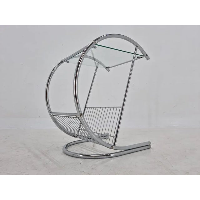 Mid-Century Chrome Magazine Table, Italy, 1970s For Sale - Image 4 of 12
