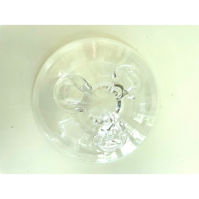 Mid-Century Modern Vintage Steuben Signed Floret 3-Toed Crystal Footed Bowl by Donald Pollard For Sale - Image 3 of 5