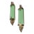 Pair Vintage 1940s Skyscraper Art Deco Wall Sconces Fixture Brass & Opaline Green Glass Rod Ship Light For Sale