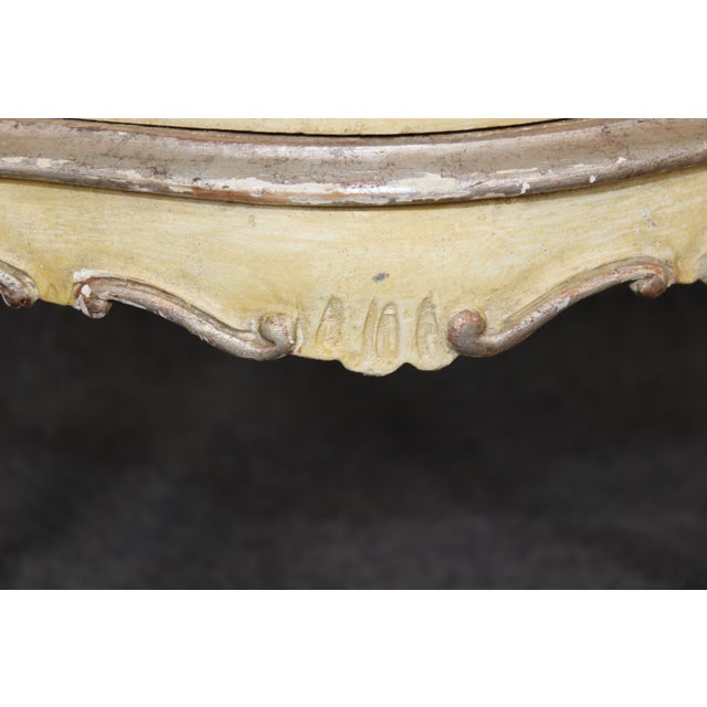 Pair of Silver and Creme Paint Decorated Venetian Louis XV Style Nightstands For Sale - Image 9 of 12
