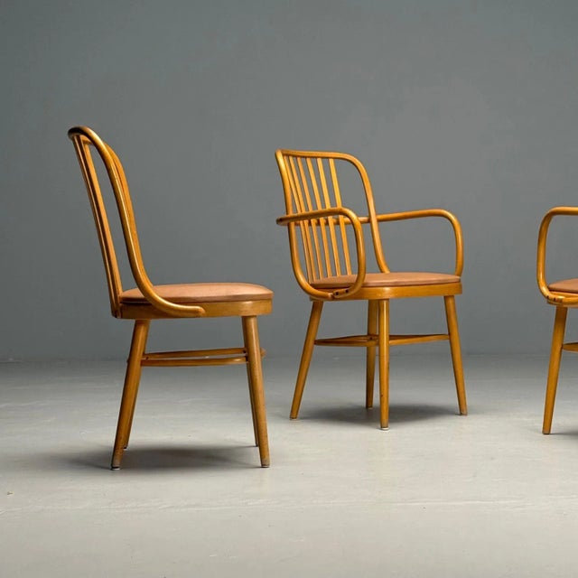 Wood Josef Hoffmann, Ligna, Mid-Century Modern, Bistro Chairs, Czech Republic, 1970s For Sale - Image 7 of 10