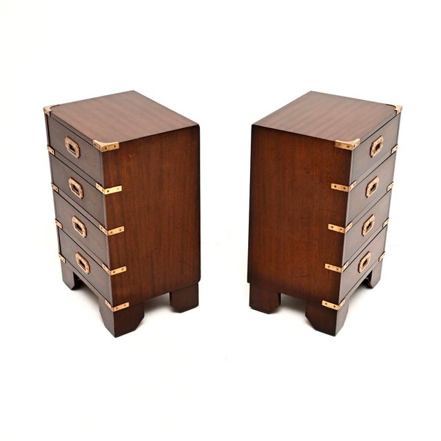 1930s Antique Military Campaign Style Bedside Chests, 1930, Set of 2 For Sale - Image 5 of 11