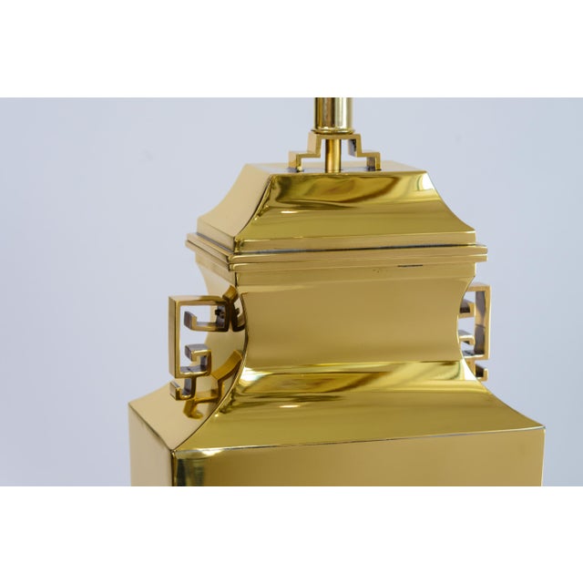 1960s Pair of Large Ming Style Brass Table Lamps, 1960s, Italy For Sale - Image 5 of 18