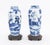 Near Pair of Chinese Blue and White Porcelain Vases, each hand-painted with figural scenes, one with blue underglaze four...