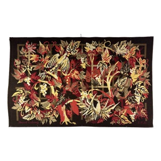 French Textile Art Woven Wool Tapestry by Hervé Lelong, 1960 For Sale