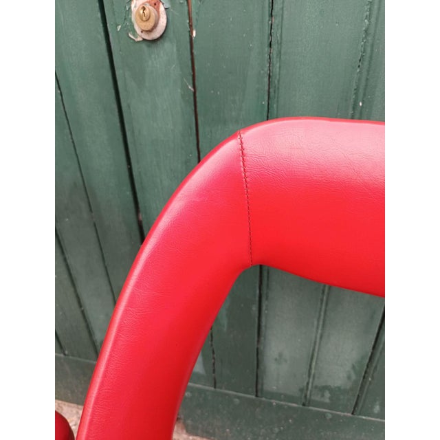 Vintage Red Vinyl Armchairs, 1970, Set of 2 For Sale - Image 13 of 18