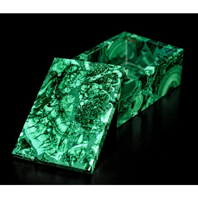 Malachite Box Rainbow Genuine Gemstone Italian Made For Sale - Image 14 of 15