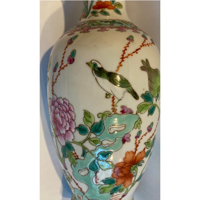 Early 20th Century Antique Chinese Famille Verte Porcelain Vase For Sale - Image 5 of 10