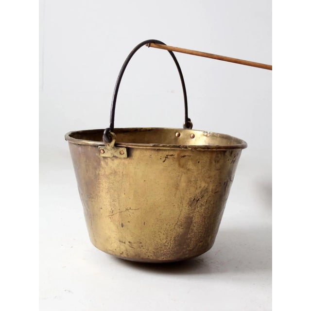 Antique E. Miller Brass Hearth Pot For Sale - Image 12 of 13