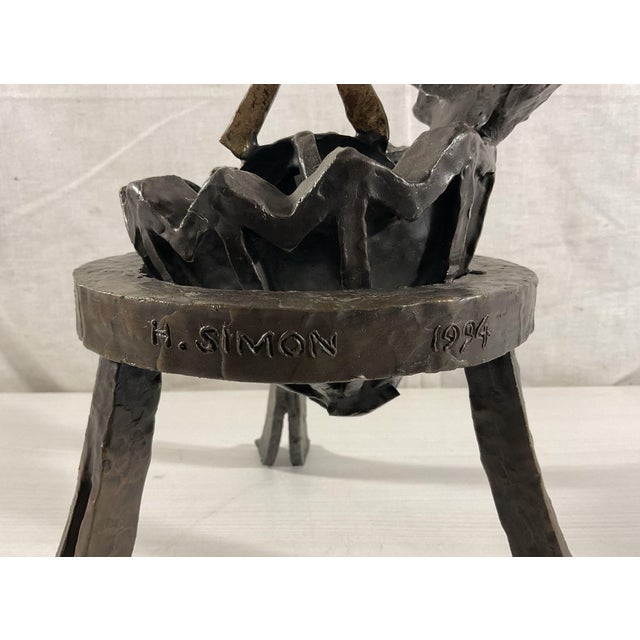 Bronze Faberge Egg With Hammer and Sickle Bronze Sculpture by Herbert Simon, 1994 For Sale - Image 8 of 8