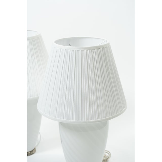 Swirl Murano Glass Table Lamps, 1970s, Set of 2 For Sale - Image 4 of 6