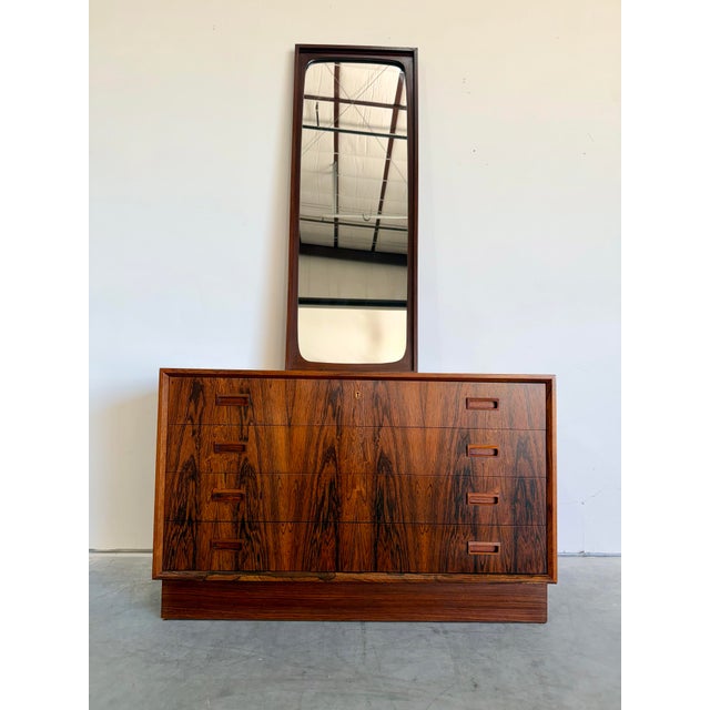 Lovely Smallboy dresser in highly figured Brazilian Rosewood attributed to Johannes Sorth Denmark c.1970’s. Four drawers...