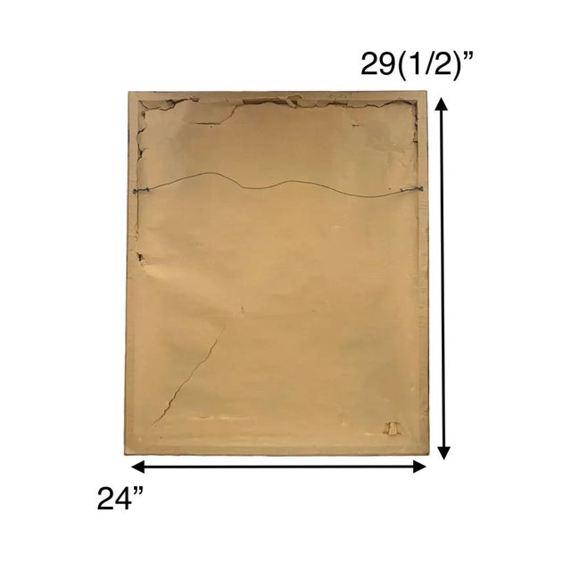 Vintage Original Painting Nude Lady in Garden Oil on Canvas Signed and Dated For Sale In Tulsa - Image 6 of 6