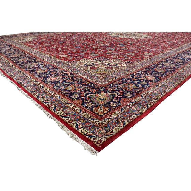 75650 Antique Persian Kashan Rug, 15'00 x 23'00. The Imperial Reverie: An Antique Persian Kashan Masterpiece of Palatial...