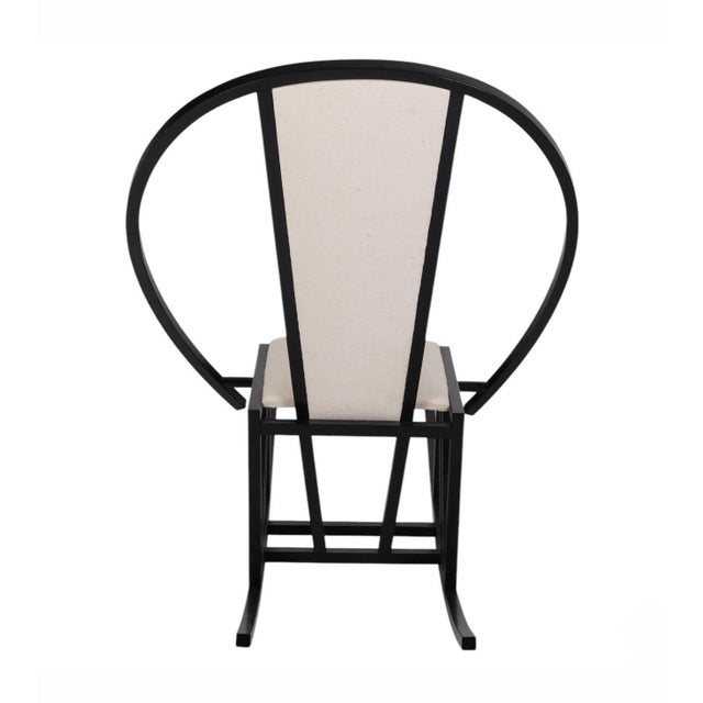 Attributed to Pascal Mourgue (France, 1943-2014) Model Contraste Rocking chair, late 20th century. A blackened wooden...