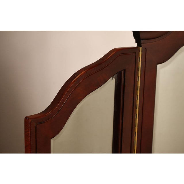 Thomasville 'Collectors Cherry' Triple Dresser with Tri-Fold Mirror For Sale - Image 15 of 18