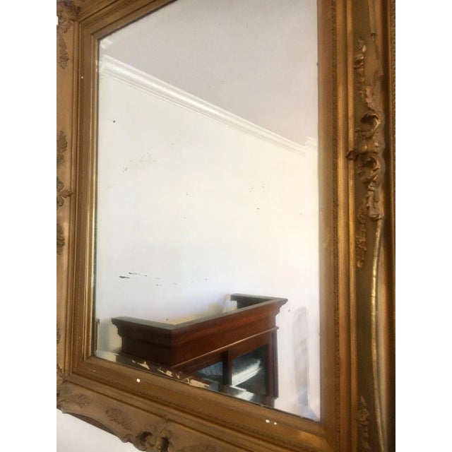 53" Antique Gesso Mirror C. 1900 For Sale - Image 10 of 12