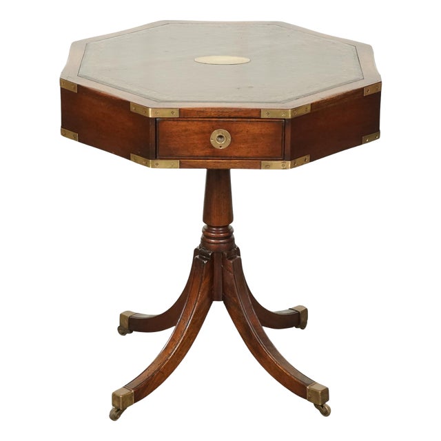 Revolving Military Campaign Regency Drum Side End Table from Bevan Funnell For Sale