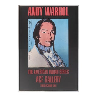 Andy Warhol the American Indian Series 1976 Signed Exhibition Poster Ace Gallery For Sale