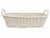 Vintage Long 21 Inch Antique White Painted Wicker Bread Basket With Handles For Sale - Image 4 of 4
