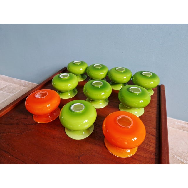 Vintage Pendant Lights in Green Opaline Glass, 1960s, Set of 3 For Sale - Image 13 of 16