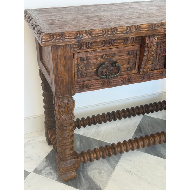 Jason Scott Hand Carved Console Table For Sale - Image 4 of 6