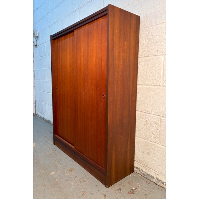 Mid 20th Century Modern Danish Rosewood Sliding Door Cabinet For Sale - Image 4 of 13