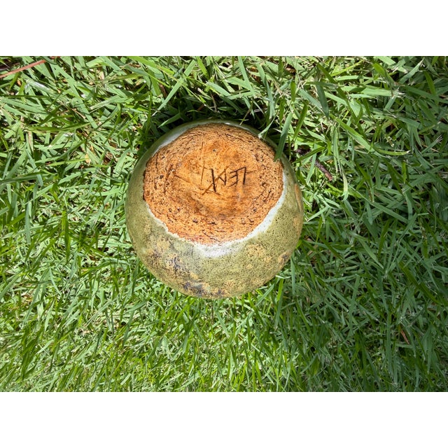 Vintage 5” Organic Studio Pottery Bottle Vase With Earth-Tone Glaze For Sale - Image 9 of 9