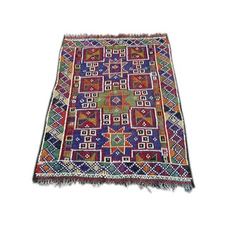 VINTAGE Handwoven Turkish Kilim Rug For Sale