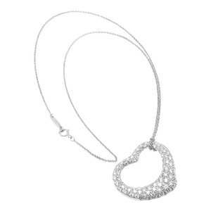 Tiffany & Co. Peretti Platinum Diamond Large Open Heart Necklace $26000