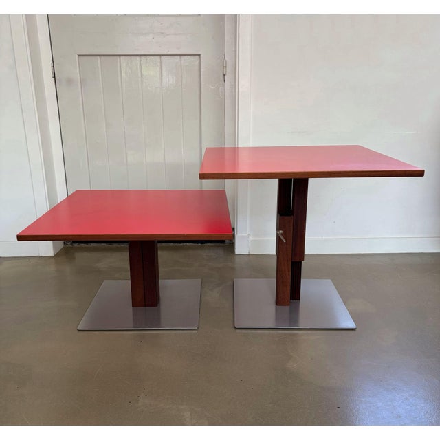 Adjustable Side Tables by Bernard Vuarnesson, 1990s, Set of 2 For Sale - Image 4 of 17