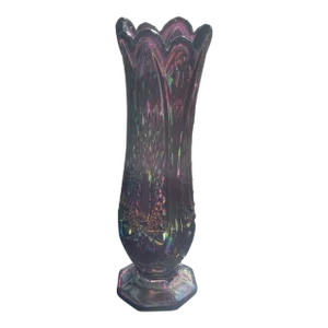 Mid 20th Century Carnival Glass Swung Vase