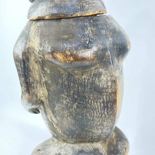 Early 20th Century Baule Monkey Vessel with Lid Côte d'Ivoire For Sale - Image 14 of 14