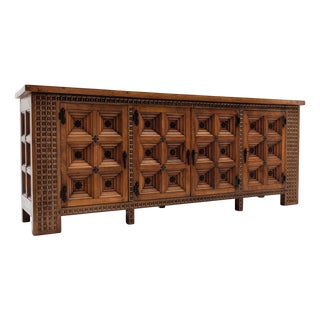 Large Brutalist Rustic Sideboard, 1960s For Sale