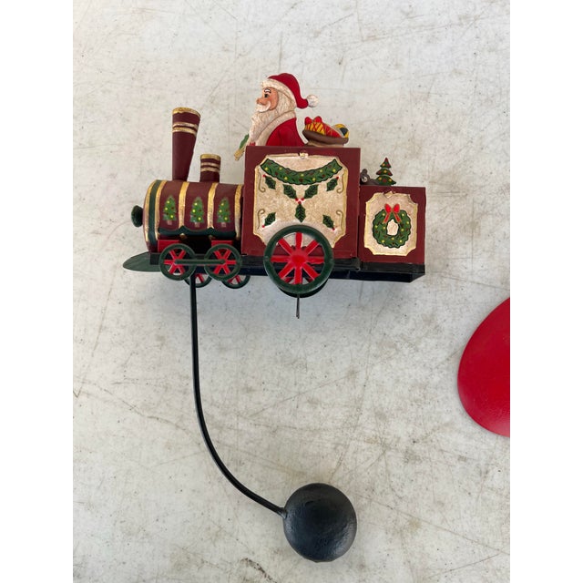 Vintage Christmas Folk Art Articulated Balancing Santa in Train For Sale - Image 11 of 11