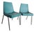 Mid-Century Industrial Turquoise Plastic Dining Chairs from Morris of Glasgow, Set of 2 For Sale