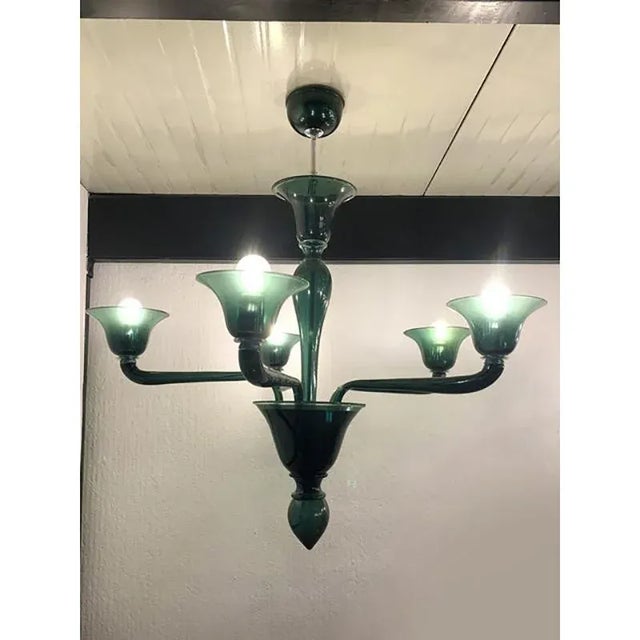 Early 21st Century Translucent Green-Bottle Murano Style Glass Chandelier by Simoeng For Sale - Image 5 of 9