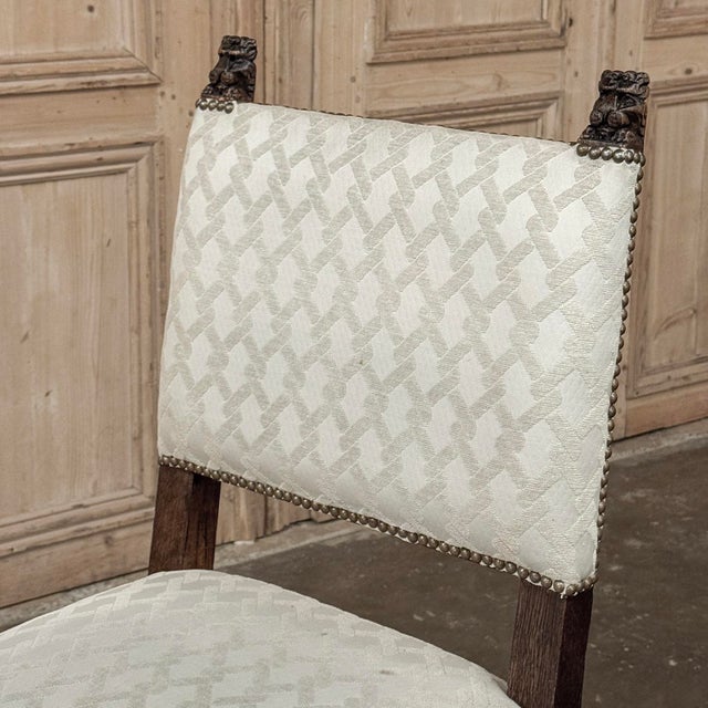 Set of 6 Antique 19th Century Renaissance Revival Oak Dining Chairs For Sale - Image 16 of 18