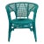 Vintage Coastal Boho Chic Turquoise Painted Wicker Chair. For Sale