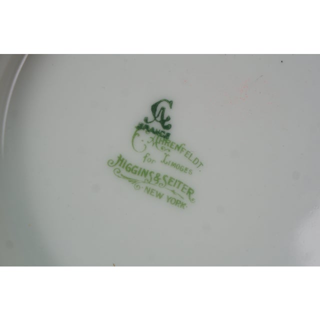 10pc Antique Charles Ahrenfeldt French Limoges Pink Rose Porcelain Plates & Bowl For Sale - Image 10 of 10