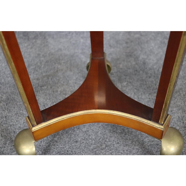 John Widdicomb John Widdicomb Brass and Faux Marble Painted French Empire Stands - A Pair For Sale - Image 4 of 12