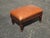 Vintage French Provincial Burnt Orange Leather Footstool For Sale - Image 4 of 12