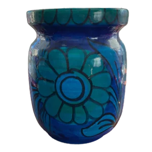 Vintage Bellini Italian Midcentury Modern Art Pottery Vase in Rimini Blue