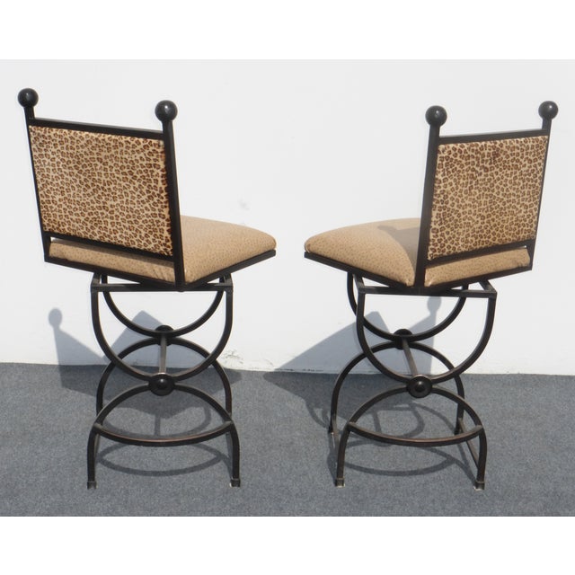 Wrought Iron Swivel Bar Stools - A Pair | Chairish (640 x 640 Pixel)