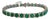 15 Carat Natural Emerald & 2.2 Carat Diamond Tennis Bracelet 14 Kt White Gold For Sale