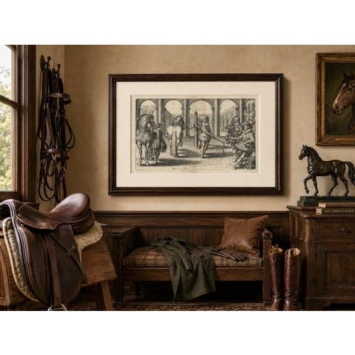 Crispin de Passe the Younger, Royal Equestrian Illustration of Le Maneige Royal, France, 1666, Engraving For Sale - Image 9 of 10