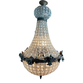 1970s French Rococo Charcoal Bronze Chandelier For Sale