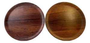 Scandinavian Modern Round Trays in Rosewood, 1960s, Set of 2